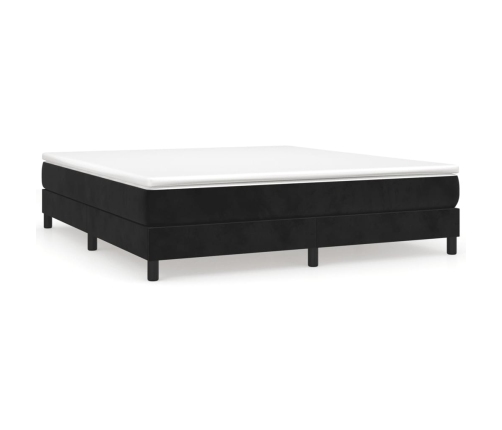 Estructura de cama sin colchón terciopelo negro 160x200 cm