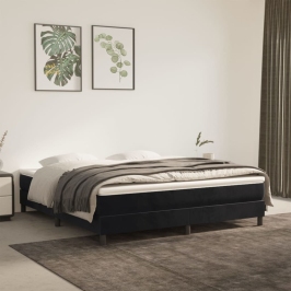 Estructura de cama sin colchón terciopelo negro 160x200 cm