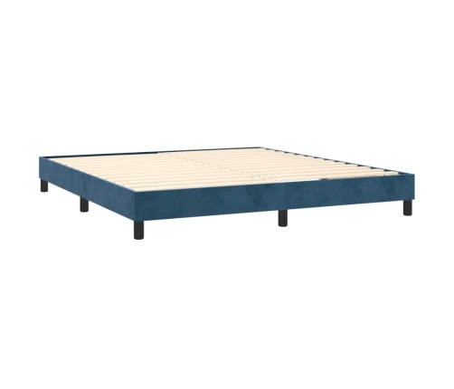 Estructura de cama sin colchón terciopelo azul oscuro 160x200cm