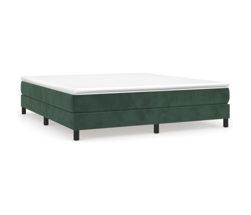 Estructura cama sin colchón terciopelo verde oscuro 180x200 cm