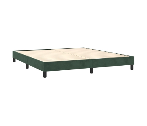 Estructura cama sin colchón terciopelo verde oscuro 180x200 cm