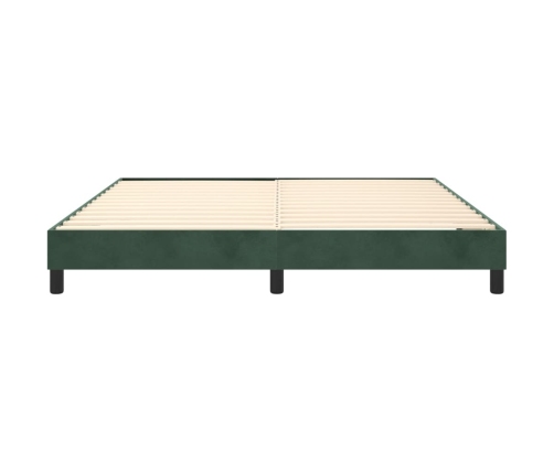 Estructura cama sin colchón terciopelo verde oscuro 180x200 cm