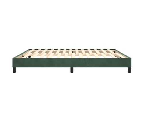 Estructura cama sin colchón terciopelo verde oscuro 180x200 cm