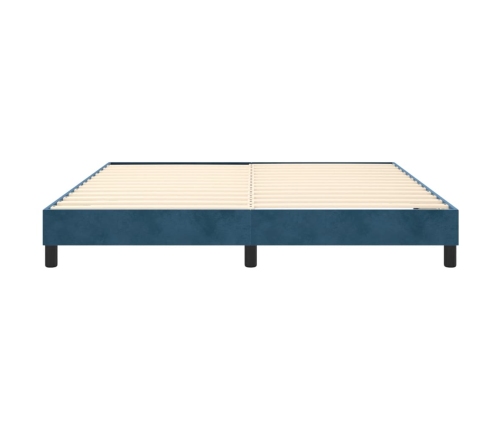 Estructura de cama sin colchón terciopelo azul oscuro 180x200cm