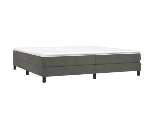 Estructura cama sin colchón terciopelo gris oscuro 200x200 cm