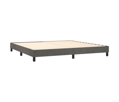 Estructura cama sin colchón terciopelo gris oscuro 200x200 cm