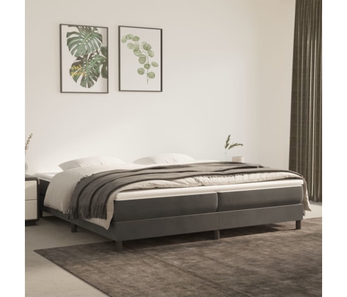 Estructura cama sin colchón terciopelo gris oscuro 200x200 cm