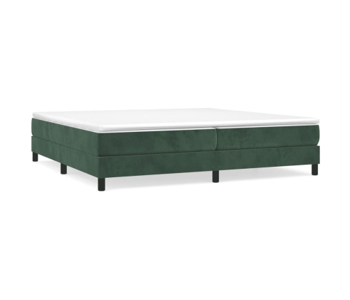 Estructura cama sin colchón terciopelo verde oscuro 200x200 cm