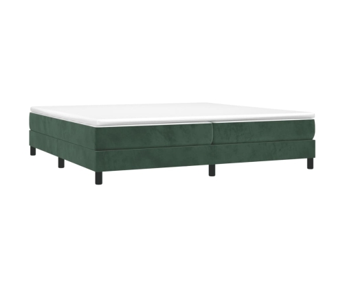 Estructura cama sin colchón terciopelo verde oscuro 200x200 cm