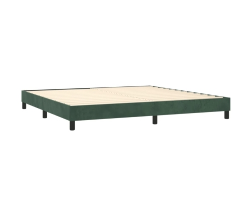 Estructura cama sin colchón terciopelo verde oscuro 200x200 cm