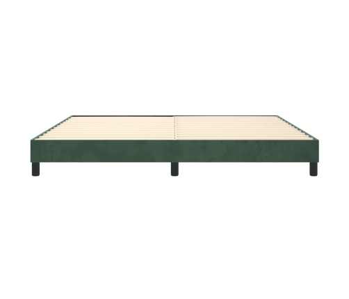 Estructura cama sin colchón terciopelo verde oscuro 200x200 cm