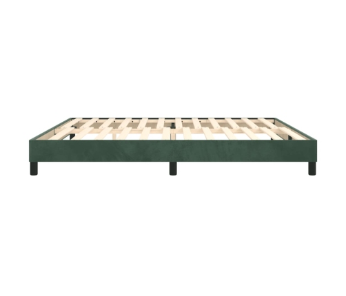 Estructura cama sin colchón terciopelo verde oscuro 200x200 cm