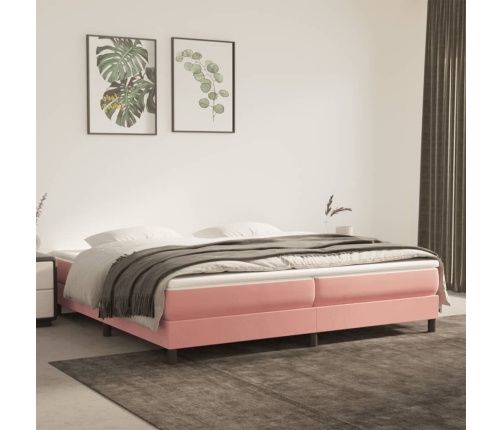 vidaXL Estructura de cama de terciopelo rosa 200x200 cm