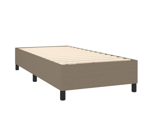 Estructura de cama sin colchón tela gris taupe 80x200 cm