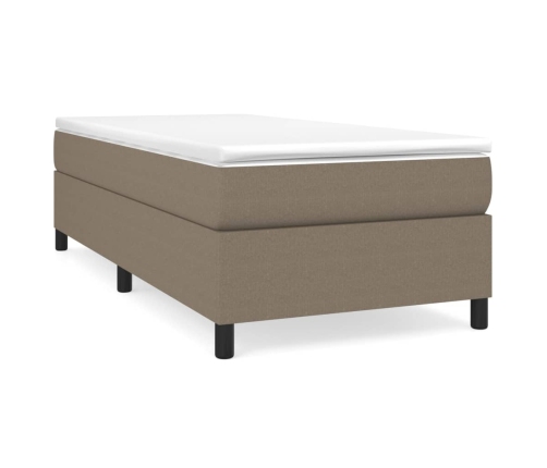 Estructura de cama sin colchón tela gris taupe 90x190 cm