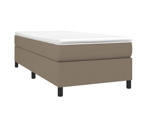 Estructura de cama sin colchón tela gris taupe 90x190 cm