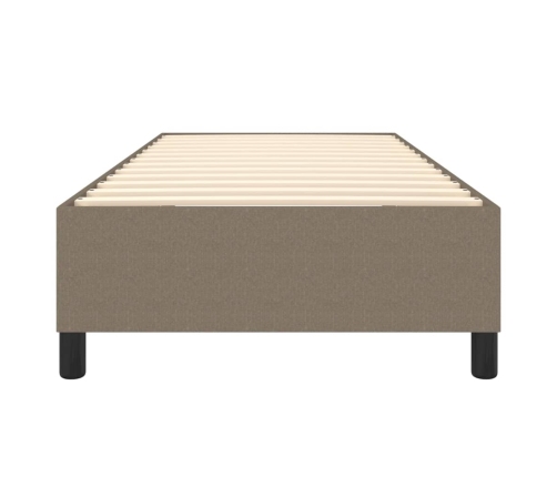 Estructura de cama sin colchón tela gris taupe 90x190 cm