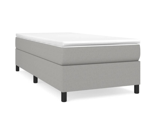 Estructura de cama sin colchón tela gris claro 90x200 cm