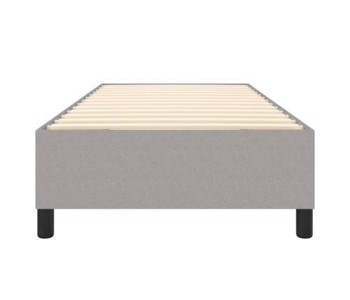 Estructura de cama sin colchón tela gris claro 90x200 cm
