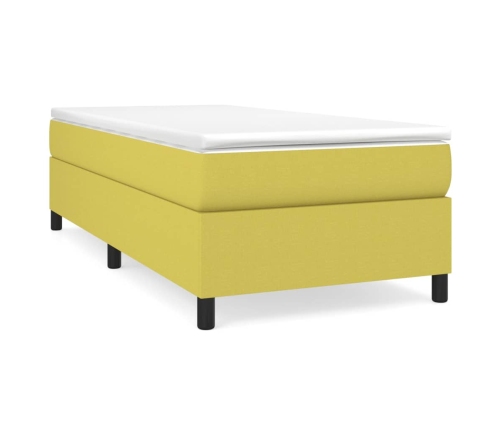 Estructura de cama sin colchón tela verde 100x200 cm