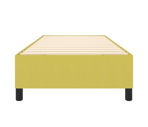 Estructura de cama sin colchón tela verde 100x200 cm
