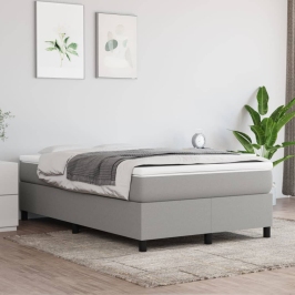 Estructura de cama sin colchón tela gris claro 120x200 cm