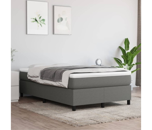 vidaXL Estructura de cama de tela gris oscuro 120x200 cm