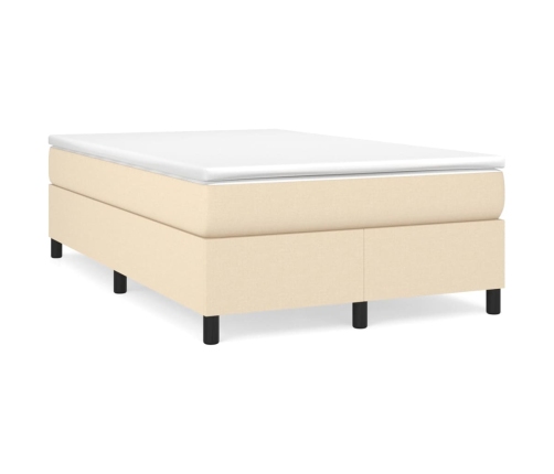 Estructura de cama sin colchón tela crema 120x200 cm