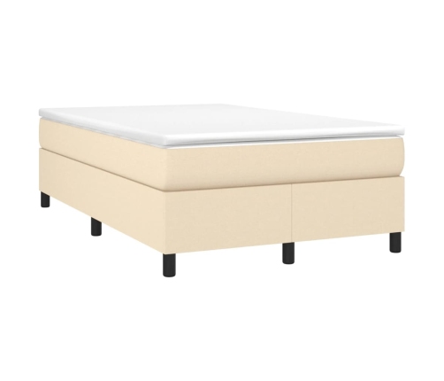 Estructura de cama sin colchón tela crema 120x200 cm
