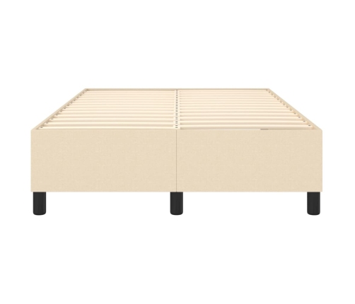 Estructura de cama sin colchón tela crema 120x200 cm