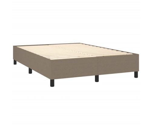 Cama sin colchón tela gris taupe 140x190 cm