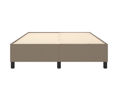 Cama sin colchón tela gris taupe 140x190 cm