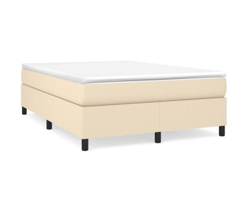 vidaXL Estructura de cama de tela color crema 140x190 cm