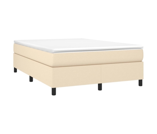 vidaXL Estructura de cama de tela color crema 140x190 cm