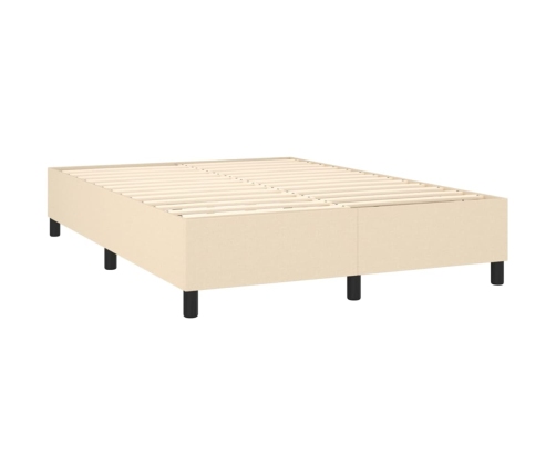 vidaXL Estructura de cama de tela color crema 140x190 cm