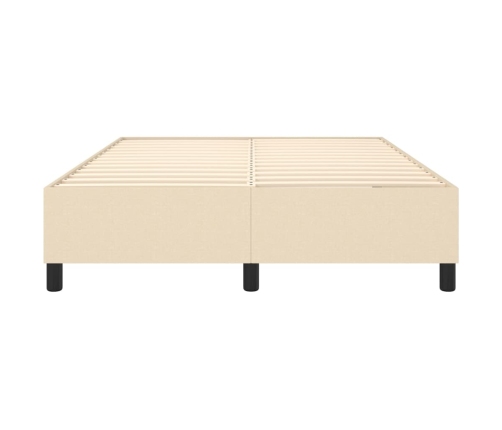 vidaXL Estructura de cama de tela color crema 140x190 cm