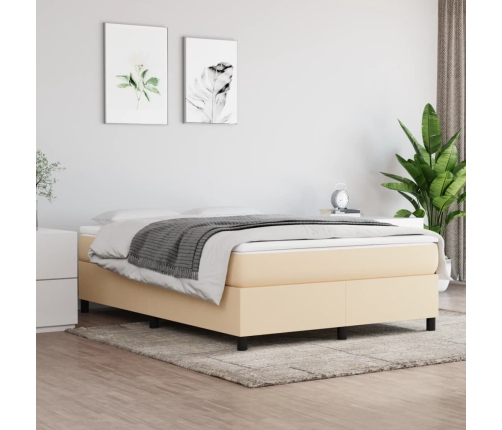 vidaXL Estructura de cama de tela color crema 140x190 cm