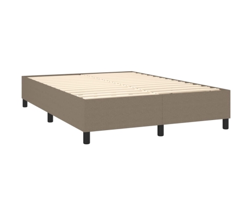 Estructura de cama de tela gris taupe 140x200 cm