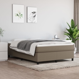 Cama sin colchón tela gris taupe 140x200 cm