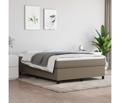 Estructura de cama de tela gris taupe 140x200 cm