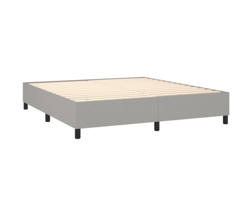 Estructura de cama tela gris claro 160x200 cm