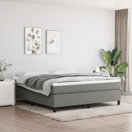 Cama sin colchón de tela gris oscuro 180x200 cm