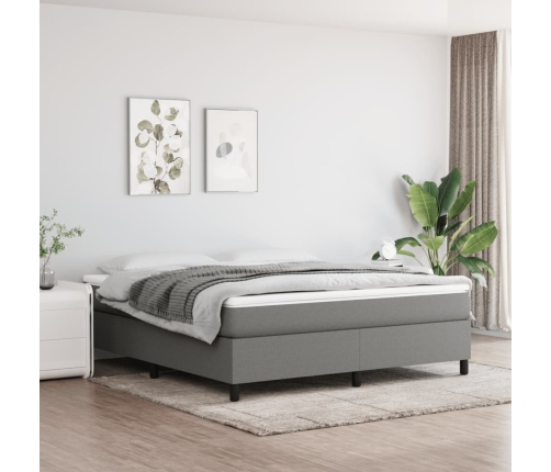 Estructura de cama tela gris oscuro 180x200 cm