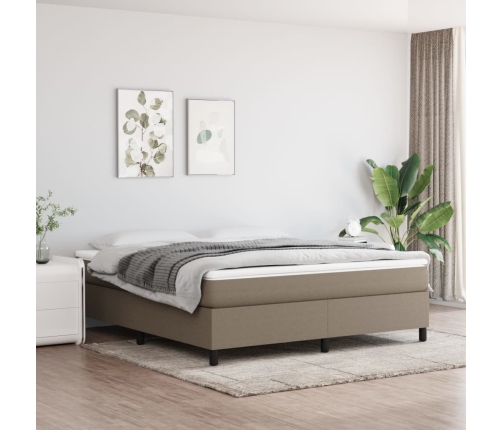 Cama sin colchón tela gris taupe 180x200 cm