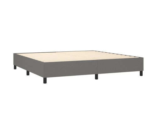 Estructura de cama tela gris oscuro 200x200 cm