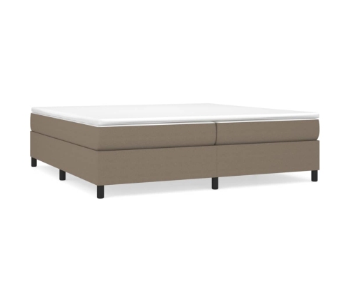 Cama sin colchón tela gris taupe 200x200 cm