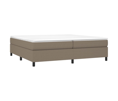 Cama sin colchón tela gris taupe 200x200 cm