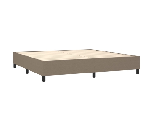 Cama sin colchón tela gris taupe 200x200 cm