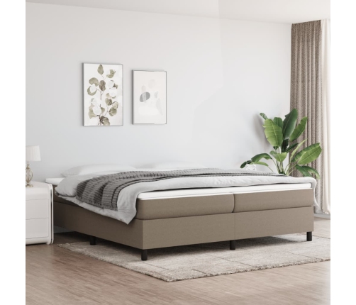 Cama sin colchón tela gris taupe 200x200 cm