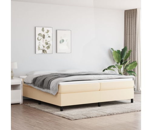 vidaXL Estructura de cama de tela color crema 200x200 cm